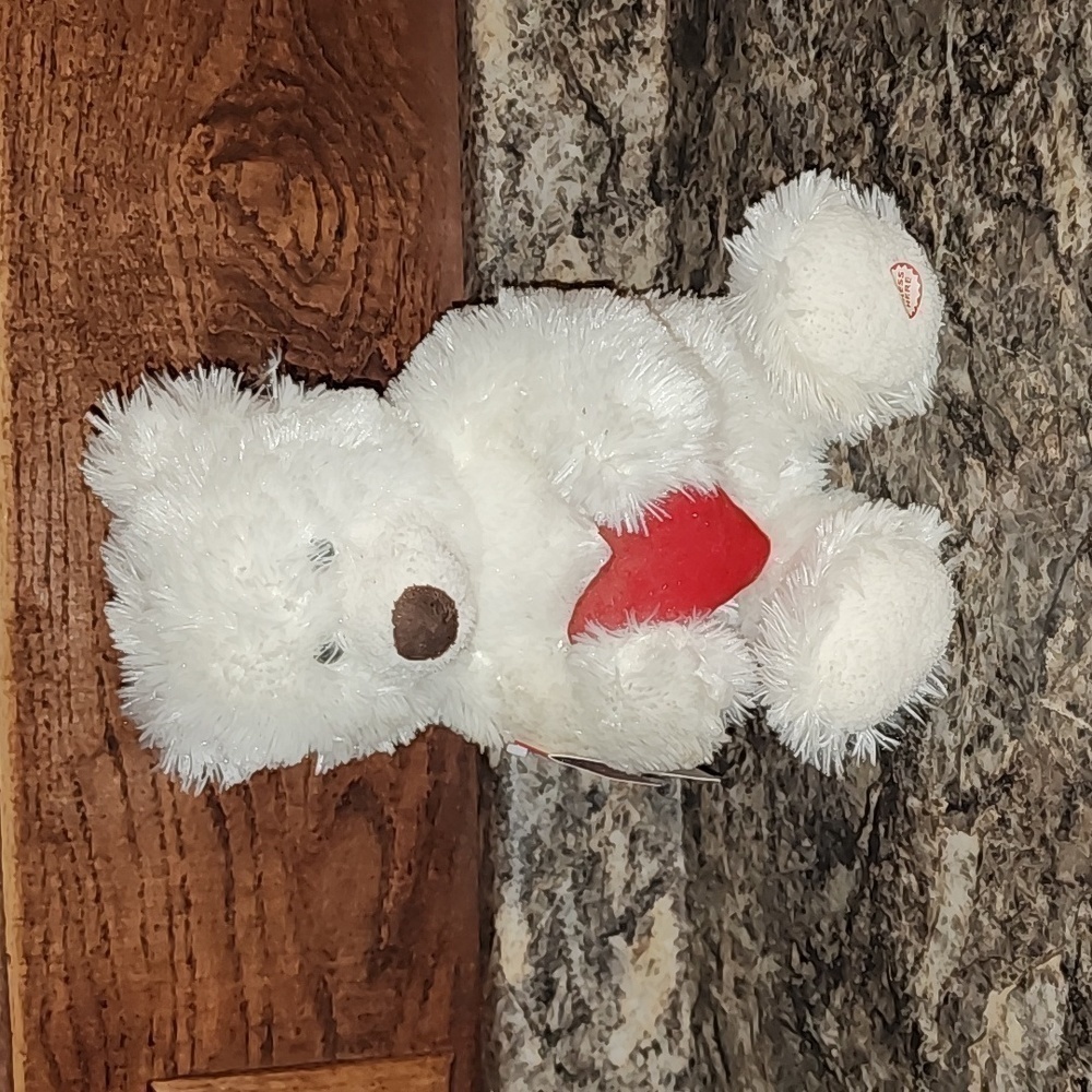 Hallmark Valentines Louie 12" Plush Romantic Valentine's White Talking Bear